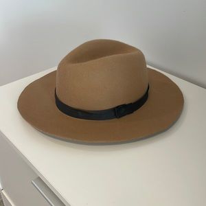 Tan and black fall hat